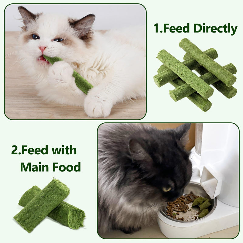 30g Cat Grass Sticks, Delicious Cat Grass Teething Stick Edible Cats Chew Toy Cat Treats Snack for Teeth Cleaning and Hairball Removal 30g