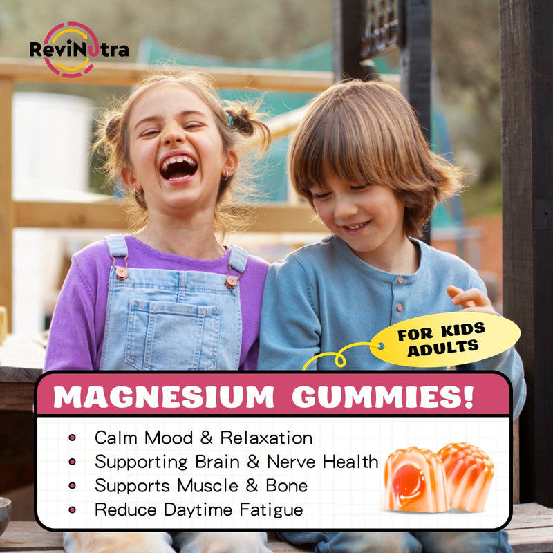 Liposomal Kids Magnesium Gummies- Magnesium Glycinate Gummies for Kids Supplement-w/Omega-3, Vitamin B6, D3- Support Calm Stress Relief, Bones, Mood, Peach & Mango Flavor, 60 Count 60 Count (Pack of 1)