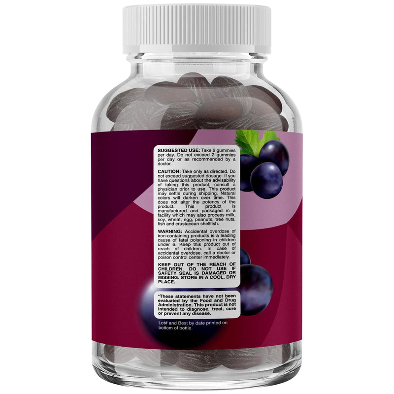 Natural Multivitamin Iron Gummies for Adults - Adult Gummy Vitamins with Iron and Energy Boost B Complex Vitamins - Gummy Supplement and Mental Clarity Focus Multivitamin - 60 Count
