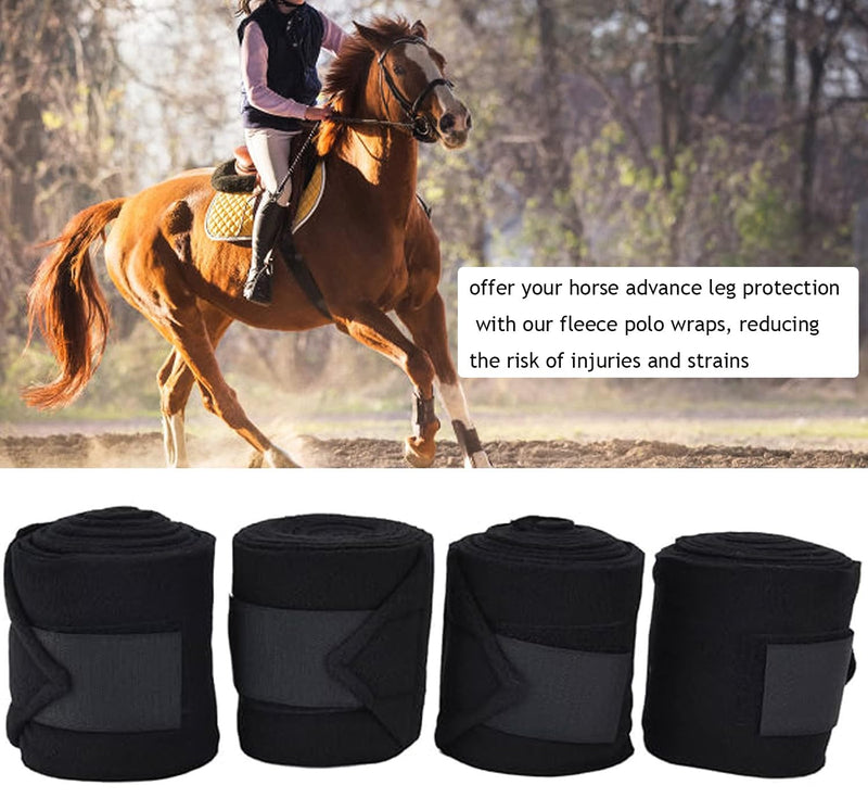 Brushing Boots for Horse Set of 4,Non-Slip Neoprene Horse Boots Leg Wraps for Horses, Protection Boots Treats for Sprains Bites-Universal Size (Black) Black - BeesActive Australia
