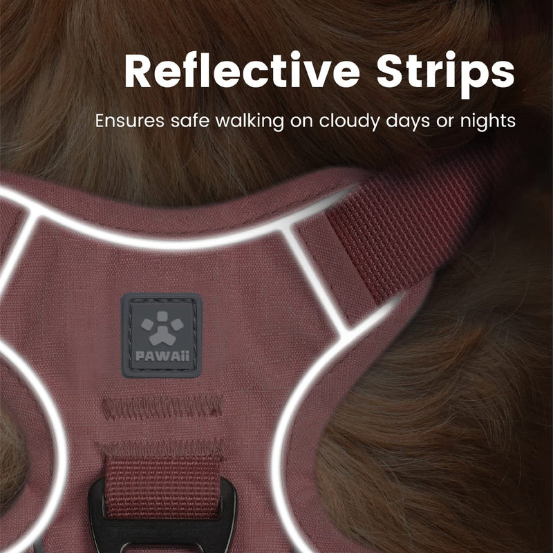 Pawaii Dog Harness for Medium Dogs No Pull, No Pull Dog Harness with Pet ID Tag, No Choke Front Clip Harness Dog, Adjustable Soft Padded Pet Vest with Easy Control Handle M (Chest: 22"-27" ) Mimi Pink - BeesActive Australia