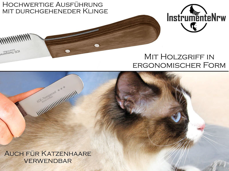 Trimming knife for dogs and cats with large teeth for right-handed people. Dog fur undercoat fur knife dog scissors stainless steel knife comb brand quality for long hair and short hair - BeesActive Australia