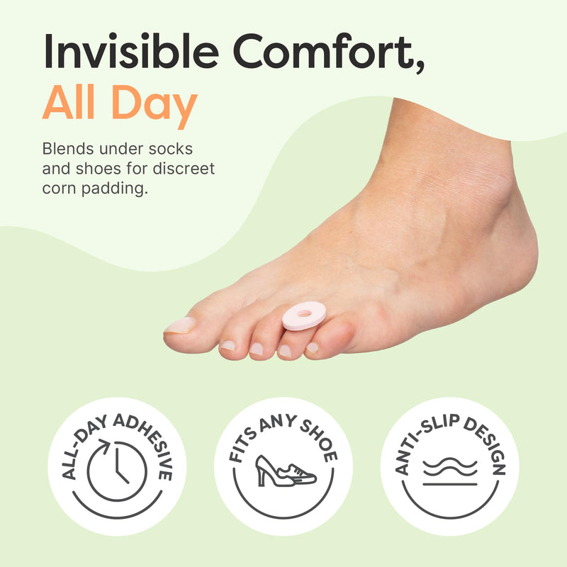 ZenToes Corn Pads for Toes, Anti-Friction Callus Cushions for Sensitive Skin, Soft Corn Cushions, Waterproof & Breathable, 72 Count 72 Count (Pack of 1) - BeesActive Australia