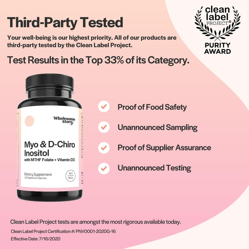 Myo-Inositol & D-Chiro Inositol Capsules with MTHF, Folate, Vitamin D| Support for Ovarian Function, Hormone Balance, & Homocysteine Levels | Fertility Supplements for Women | 40:1 Ratio 120 Count (Pack of 1) - BeesActive Australia