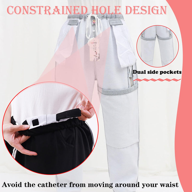 Urine Bag Pants,Underwear Urine Bag Pants for Elderly,Urinate Drainage Bag Pants Abdominal Surgeries Patient Black Trousers Small - BeesActive Australia