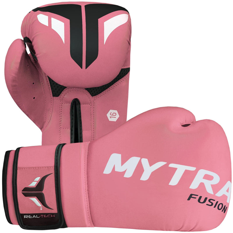 Mytra Fusion Boxing Gloves Men Women Kickboxing Gloves MMA Muay Thai Gloves 8-oz 10-oz 12-oz 14-oz 16-oz Training Workout Punching Gloves Pink