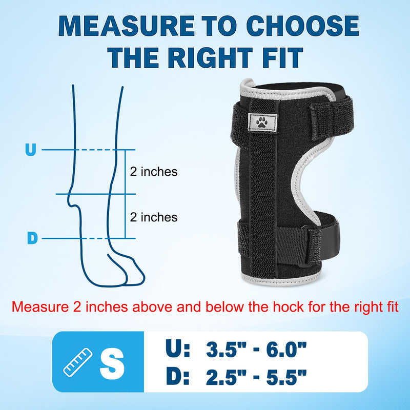 Dog Front Leg Brace: Adjustable Splint for Ankle, Front Leg, Ankle, Fore Limb, Sprain Wrap with Removable Metal Springs and Reflective Edge, for Arthritis, Sprains, and Injury Support(S) Matte Black S