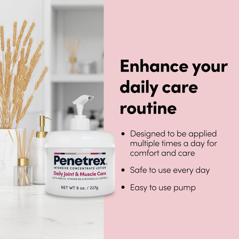 Penetrex Joint & Muscle Care Lotion – Soothing Botanical Formula with Arnica, Vitamin B6 & MSM – Lightweight Easy to Apply Lotion - Fresh Disappearing Scent - for Everyday Movement Support 8 Ounce Pump (Pack of 1) - BeesActive Australia