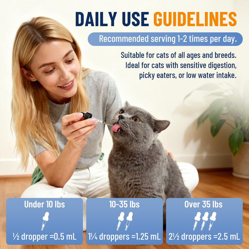 Cat Lysine & Constipation Support Bundle, Liquid Lysine for Cats & Natural Digestive Drops, Immune, Respiratory & Regularity Support, Chicken Flavor, 60 ml Each