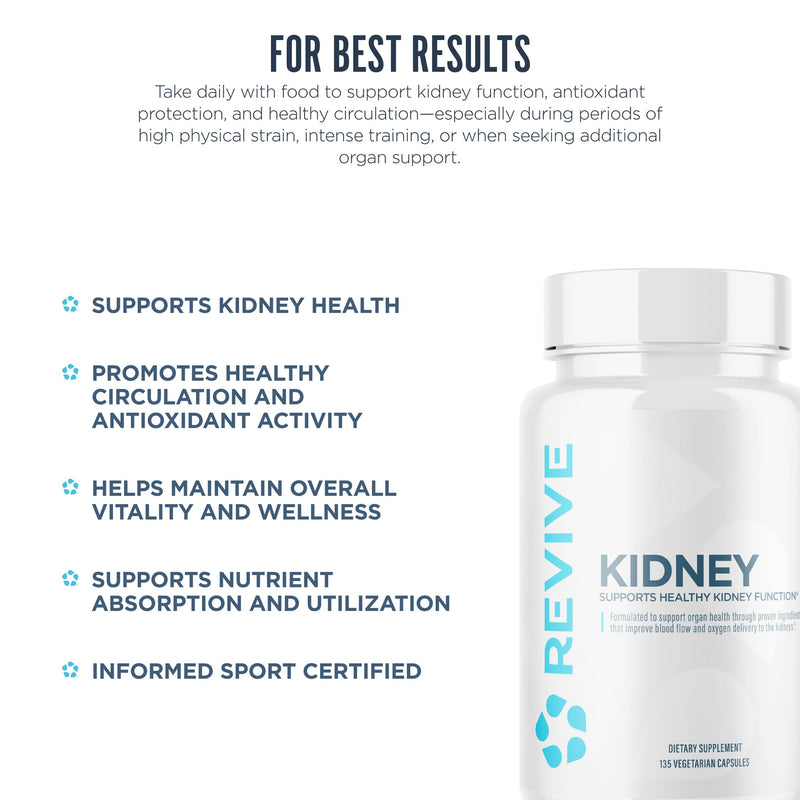 Revive MD Kidney Support Supplement for Men & Women – Kidney Cleanse & Detox Capsules for Overall Health & Function – Vegan-Friendly, Gluten-Free & Soy-Free (135 Vegetarian Capsules, 45 Servings)