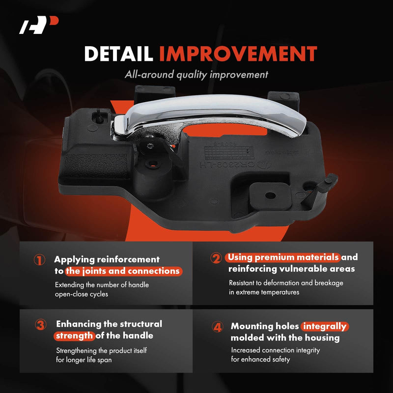 A-Premium Front Left Driver Side Interior Door Handle Compatible with Jeep MK Series Compass, Patriot, 2009-2017, Chrome, Replace# 1KT55SZ0AA - BeesActive Australia