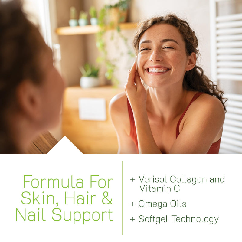Irwin Naturals Collagen Beauty Supplement Hair Skin and Nails Vitamins | Beauty From Within | VERISOL + Biotin + Omega oils | Fine Lines and Wrinkle Support | 80 Liquid Soft-Gels 80 Count (Pack of 1)