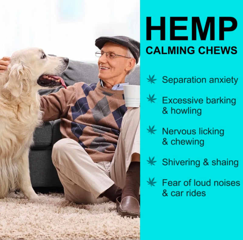 Szymoney Improved Hemp Calming Chews for Dogs, 150 Count, Stress and Anxiety Relief, with Chamomile and Valerian Root, 330g (Duck)