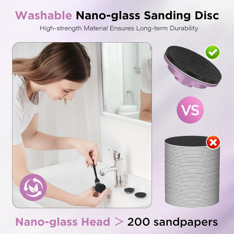 Electric Foot Callus Remover, Apply Oil,Foot SPA,Foot File,Reusable Nano-Glass Head, Ergonomic Premium Aluminum Callus Remover for feet, Rechargeable Pedicure Tools for Feet,Gifts for Men Women pink - BeesActive Australia