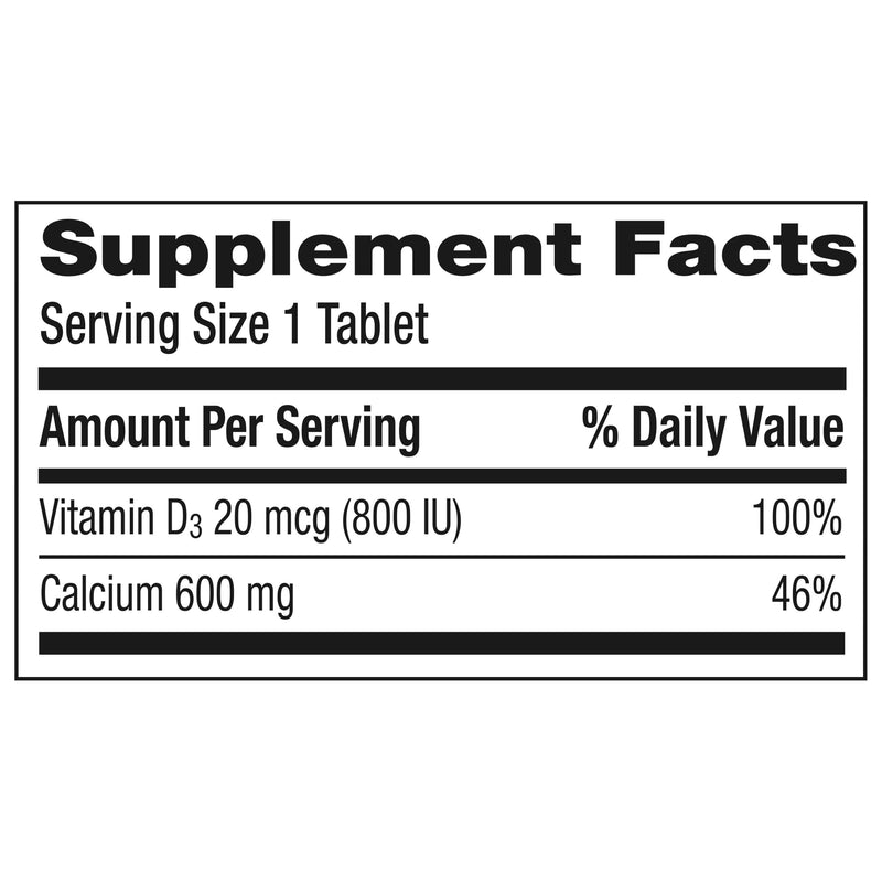 Caltrate 600 Plus D3 Vitamin D and Calcium Supplement Tablets, 120 Count | Highest Level of Vitamin D3, Maximizes Calcium Absorption to Support Strong Bones and Daily Function 120 Count (Pack of 1)