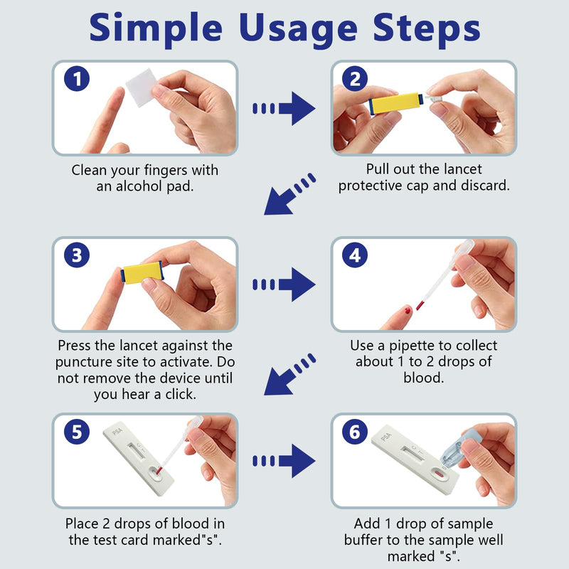 PSA Test kit at Home PSA Health, PSA Test Kit | Home PSA Test in 10 Minutes. Highly Accurate, Easy to Read and Use. Quick Results | Includes All Test Components 1 Count (Pack of 1)