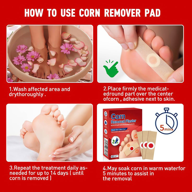 Corn and Callus Remover for Toes and Feet - Extra Strength 40% Salicylic Acid Nursing Pads-Formulated With a Safe Formula to Effectively Remove Corns and Calluses（42 Pack） - BeesActive Australia