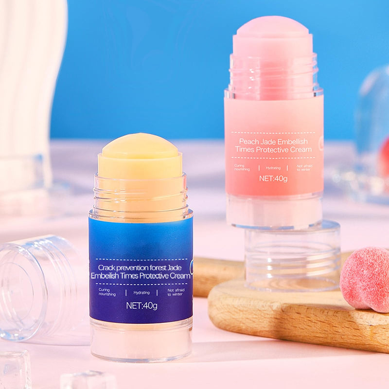 Feet Cracking Prevention Stick,Anti-Cracking Foot & Hand Cream Moisturizer for Dry Cracked Heel Feet, Knee, Elbow, Foot Balm Stick for Callus Remover & Dead Skin Softener (Pink+Blue)