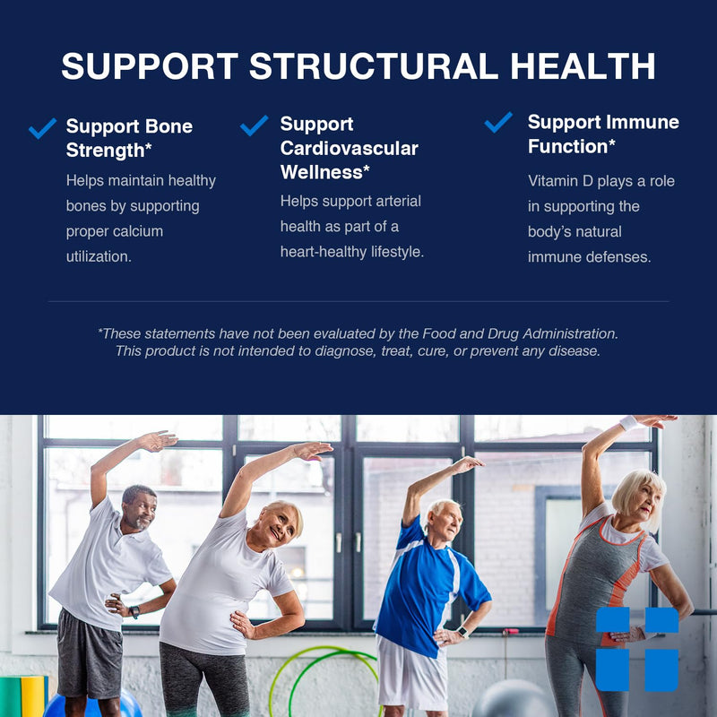 Opti+ Vitamin D3 K2 (MK-7) Supplement – Supports Bone Strength, Cardiovascular Health & Immune Function*, Vitamin D3 K2 Daily Support – 120 Capsules, 120-Day Supply