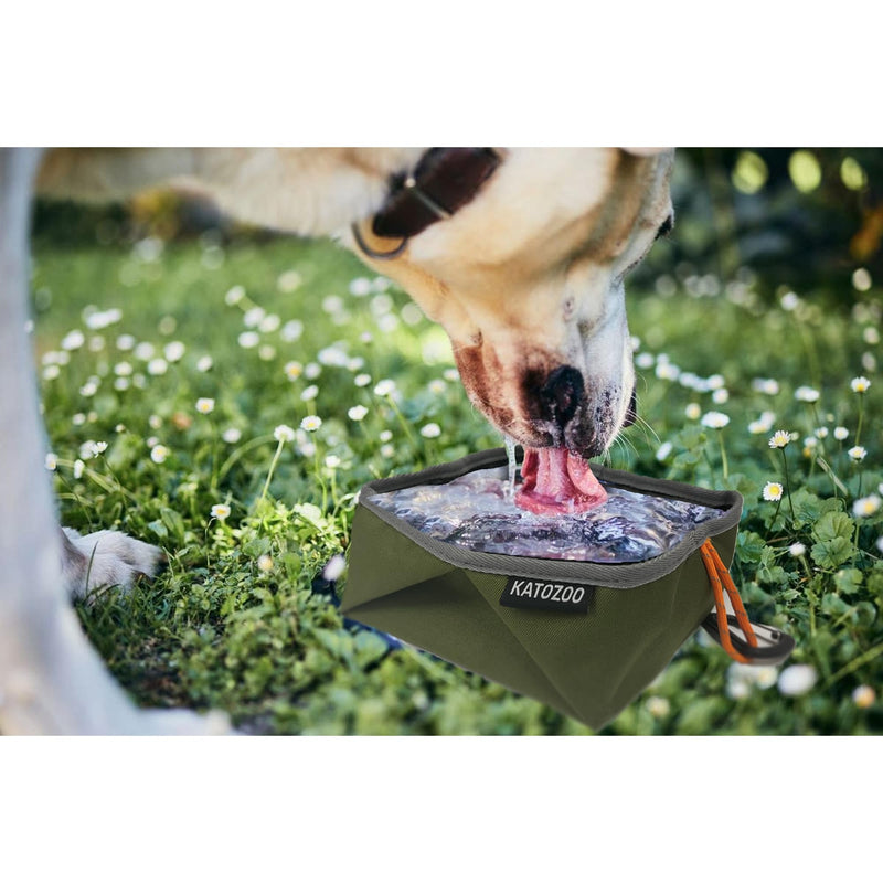 Travel Dog Bowls, 2 Pack 60oz Collapsible Dog Bowls for Food and Water Green+Grey - BeesActive Australia