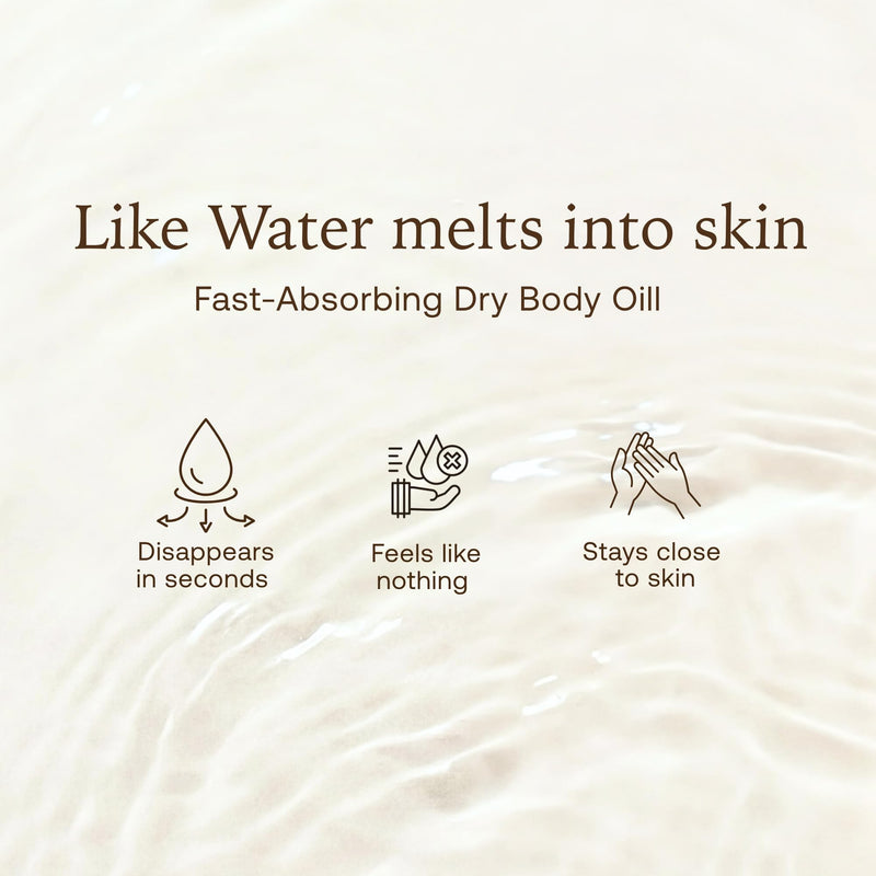 Mulen Dry Body Oil for Sensitive Skin, Hydrating & Moisturizing for Women After Shower Glow, Fast-Absorbing, Non Greasy Luxury Oil with Sea Fennel, Vitamin E, Patented Light Fragrance (3.4 Fl Oz)