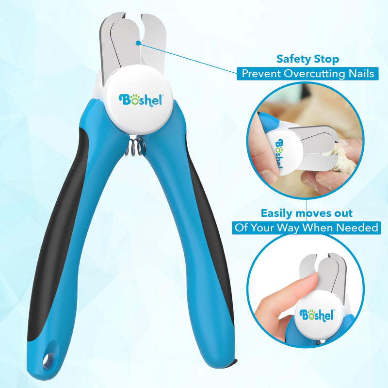BOSHEL LED Dog Nail Trimmers, Large Dog Nail Clippers with Light & Safety Guard, Avoid Over Cutting Nails, Sharp Nail Clippers for Dogs, Professional Dog Nail Clipper, Dog Nail Trimmer with Nail File