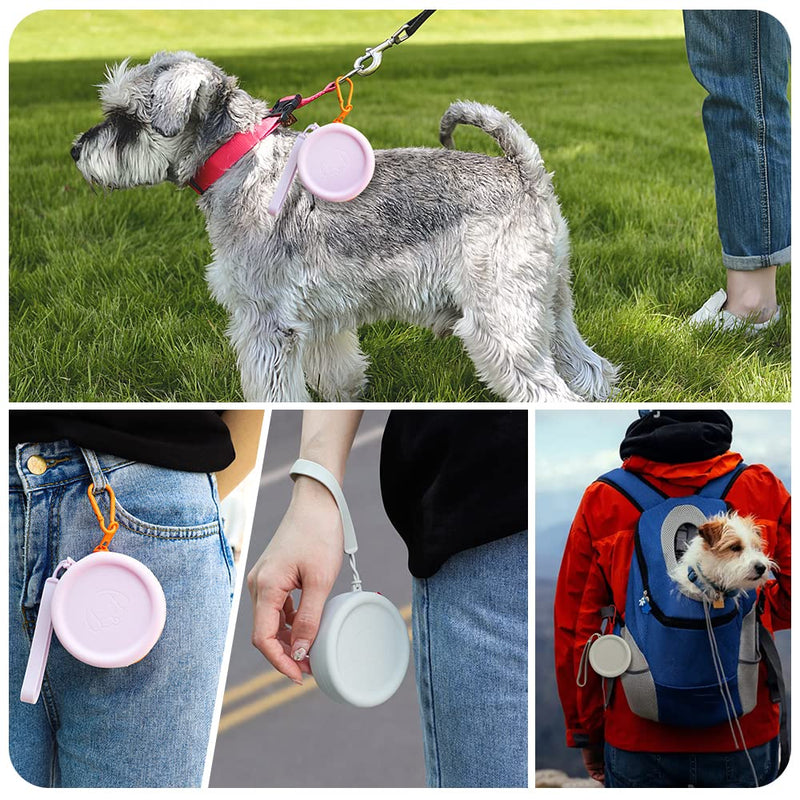 WALLFID Silicone Dog Treat Pouch Small Bag,2PCS Pet Walking Bag for Dog and Cat,Pocket Size,Easy to Clean,Odorless,Zipper Design,Moisture-Proof,Travel Walking Bag,Portable Training Bag. (Gray&Purple) Gray&Purple 2PCS - BeesActive Australia