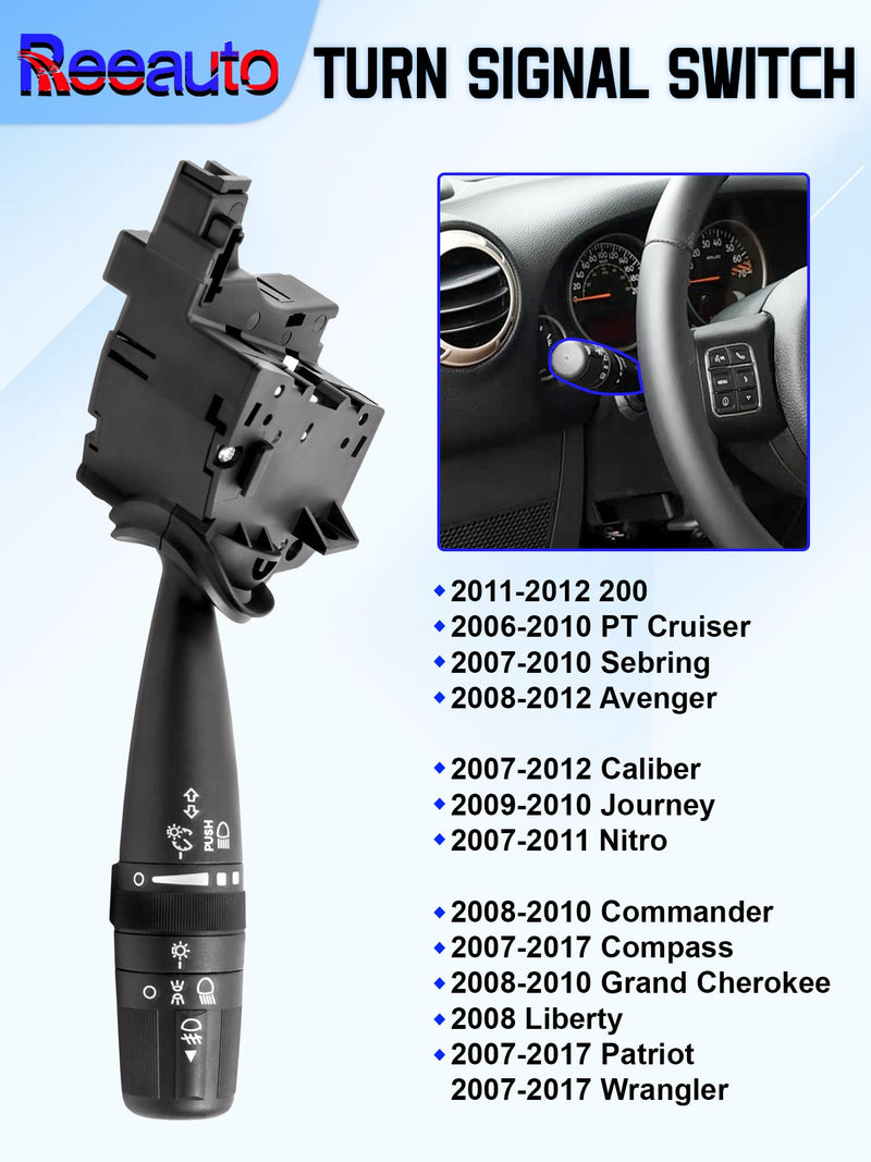 Turn Signal Switch Compatible with JK MK KK XK WK- Replaces CBS1703 Wrangler Compass Patriot Multifunction Switch with Fog Light Headlight Dimmer - BeesActive Australia