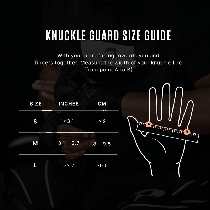 BOXRAW Knuckle Guards for Boxing- Left & Right Pads with Japanese Foam - Hand Guard for Protection - Includes Wash Bag Medium Black