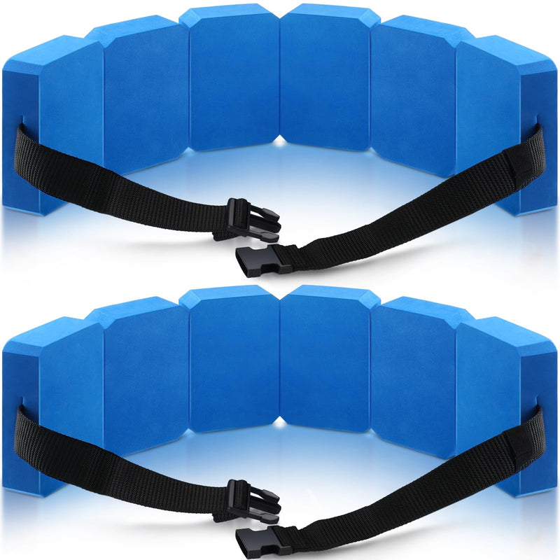 Lenwen 2 Pcs Swim Belt Flotation Belt Pool Exercise Equipment for Adults Adjustable Aquatic Auxiliary Swimming Waist Belt with EVA Foam Swim Training Aid for Beginners Easy and Safe Blue - BeesActive Australia