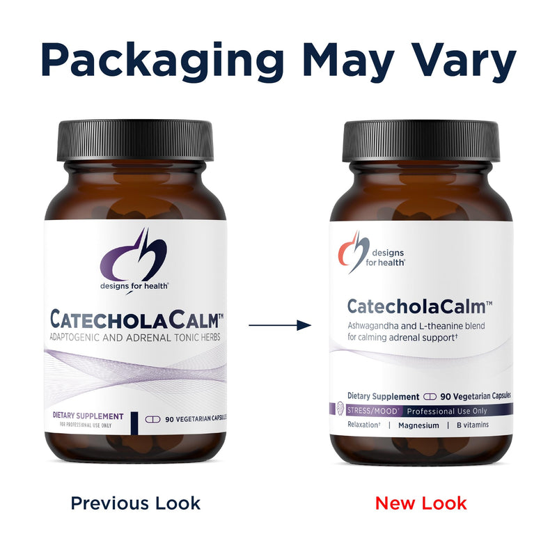 Designs for Health CatecholaCalm - Adaptogenic Herbs + Vitamins for Mood, Calm Support with L-Theanine, Passion Flower + Phosphatidylserine - Non-GMO Supplement (90 Capsules) Standard Packaging