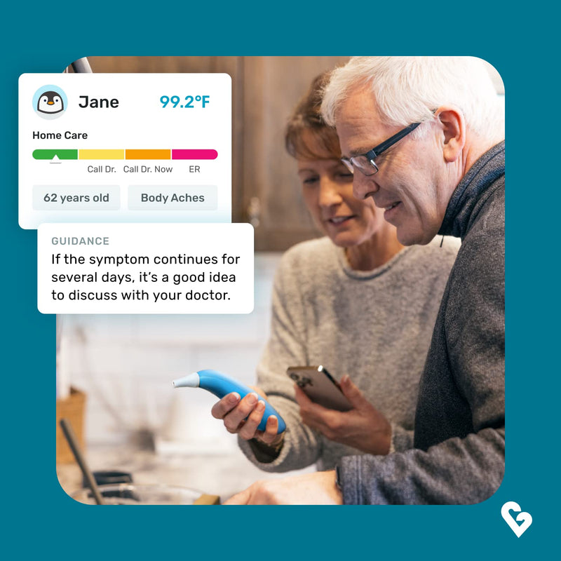 Kinsa Smart Ear Thermometer for Fever - Medical Infrared Termometro - FDA Cleared for Body Temperature Readings for All Ages - Connects to a Smartphone App to Track Symptoms and Get Illness Guidance - BeesActive Australia