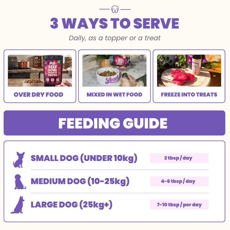 YEARS Chicken & Beef Bone Broth for Dogs - Tempts Fussy Eaters, Gentle on Tummies & Supports Joints | Liquid Dog Food Topper & Gravy | Natural Collagen | 2 x 230ml 460ml Chicken & Beef Broth