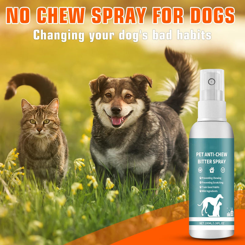 Effectively | Bitter Apple Spray for Dogs, 100ml No Chew Spray for Dogs to Stop Chewing, Preventing Puppies from Damaging Furniture, Dog Training & Behavior Aids Spray, Indoor & Outdoor Use Green