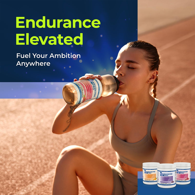 Supplement Powder | 30 Packets Single Serve Travel Size | 5,500mg of L-arginine Plus 1,100mg L-Citrulline, Orange