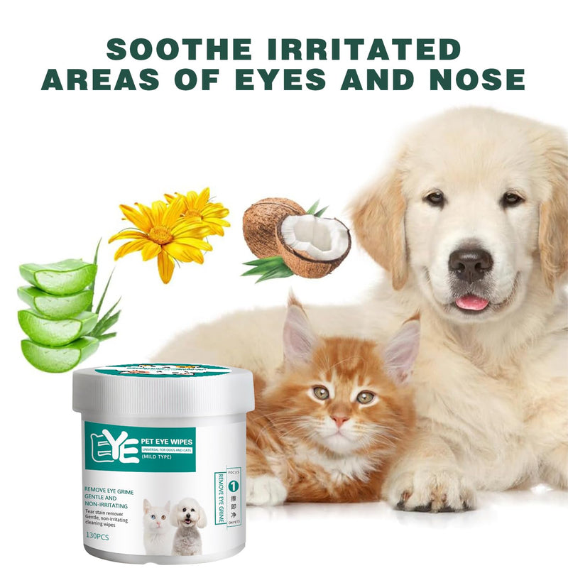 Eye care dog, eye pads dog, eye care finger pads for dogs, eye cleaner for dogs, tear stain remover dog, 130 pieces eye cleaning pads, gentle odorless harmless dog eye wipes - BeesActive Australia