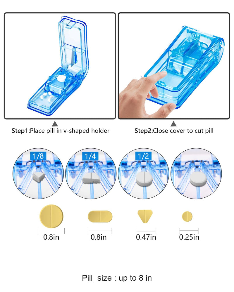 Monthly Pill Organizer 2 Times a Day, with Weekly Pill Bag, Portable Hard Shell, Pill Cutter, Plastic Opening Pick, Monthly & Weekly Stickers, Convenient Medication Management and Tracking - BeesActive Australia