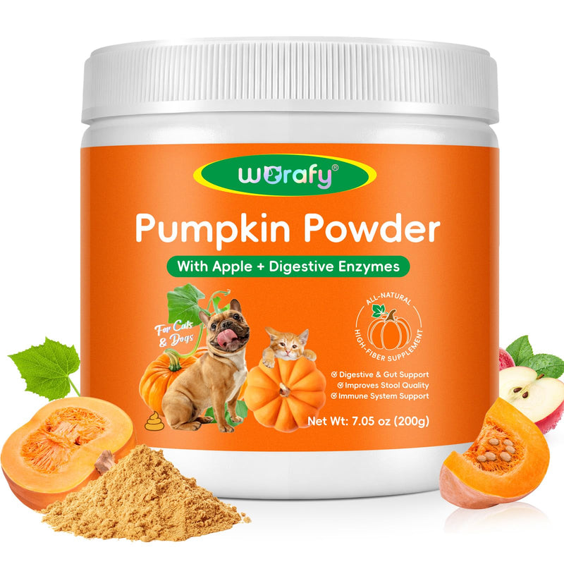 Pumpkin Powder for Dogs & Cats 200g - Pumpkin Puree Powder | Dual Action Fibre + Enzymes | Gut Health & Healthy Stools Support