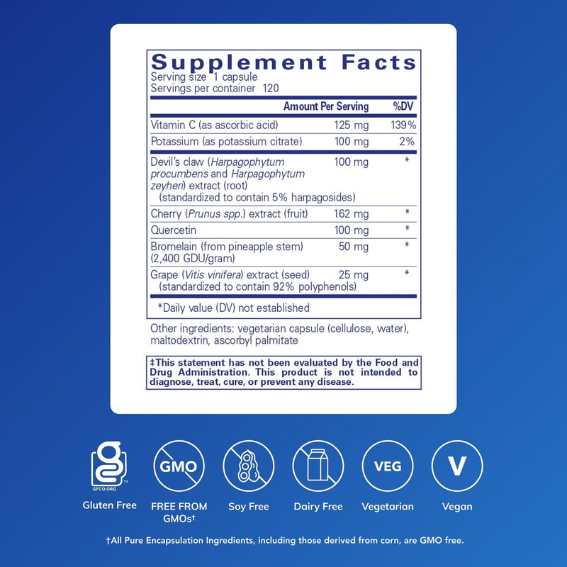 Pure Encapsulations - Uric Acid Formula, 120 Capsules | Hypoallergenic Supplement with Vitamins and Herbal Extracts to Support Healthy Uric Acid Metabolism* 120 Count (Pack of 1)