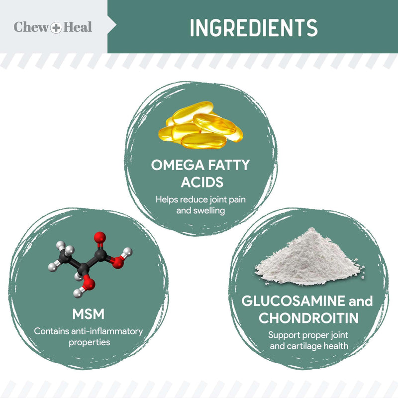 Glucosamine for Dogs Hip and Joint Supplement - 120 Soft Chews for Senior Dogs with Glucosamine, Chondroitin, MSM, Vitamin C, and Omegas - for Mobility, Cartilage, and Joint Health Chicken - BeesActive Australia