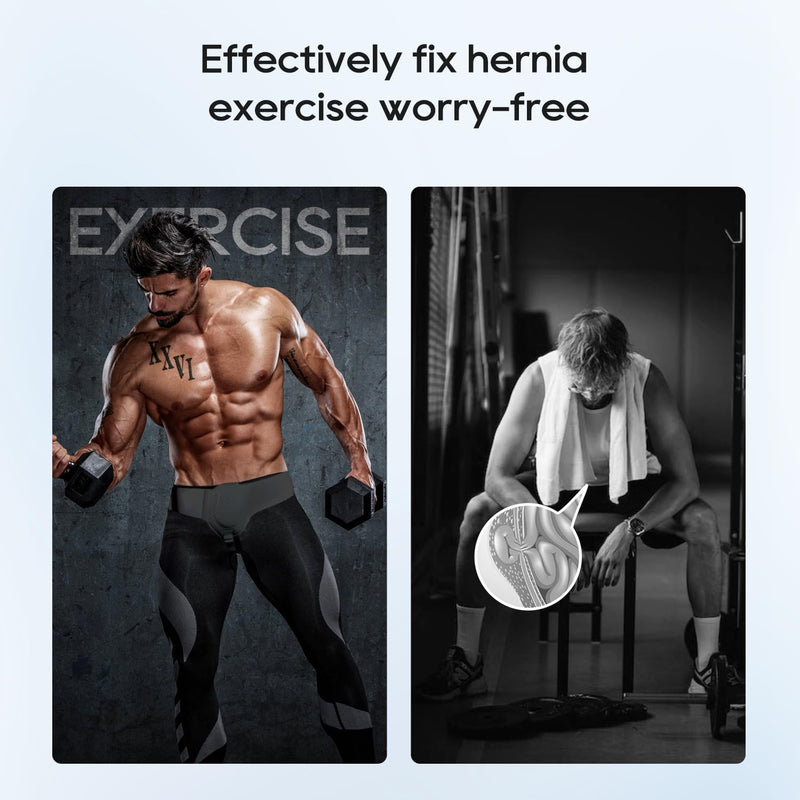Hernia Belts for Men Inguinal, Hernia Support for Women and Men, Hernia Truss for Left or Right Side, Groin Belt, Adjustable Waist Strap with Removable Compression Pads Large Black - BeesActive Australia