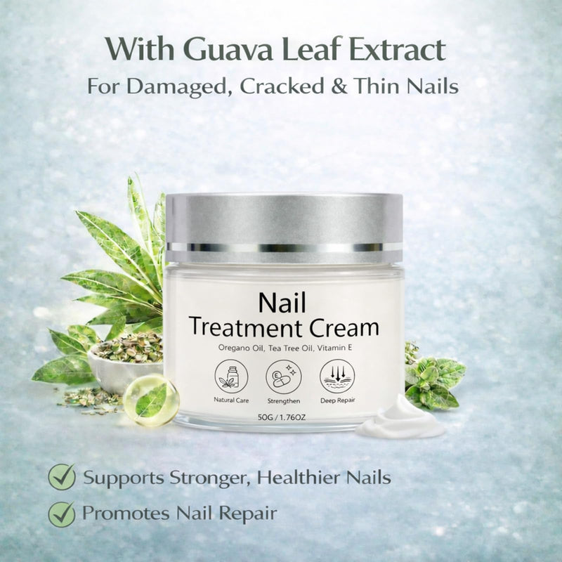 Nail Treatment Cream, Nail Repair Cream for Damaged, Cracked, Thin Nails, with Tea Tree Oil, Oregano Oil, Vitamin E, Improves Nail Appearance, Nail Strengthener & Growth, 50G/1.76OZ - BeesActive Australia