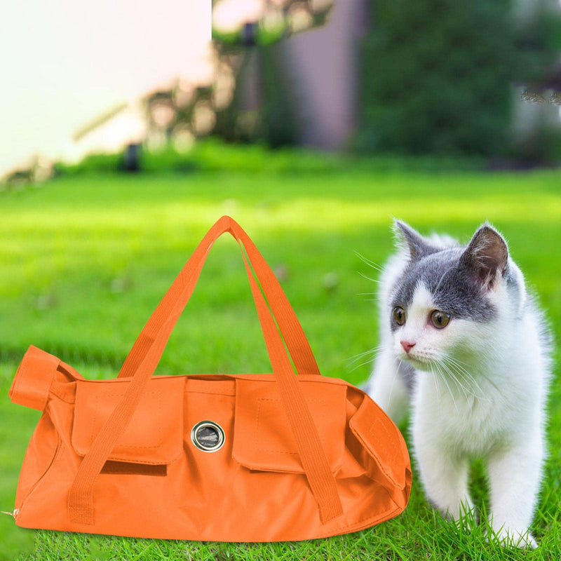 Sharplace Cat Grooming Bag Comfortable Anti-Restrain Bag Cat Restraint Bag No Scratching Biting Pet Grooming Sling for Claw Grooming, Bathing, Nail Trimming, Orange 42cmx25cm M - BeesActive Australia