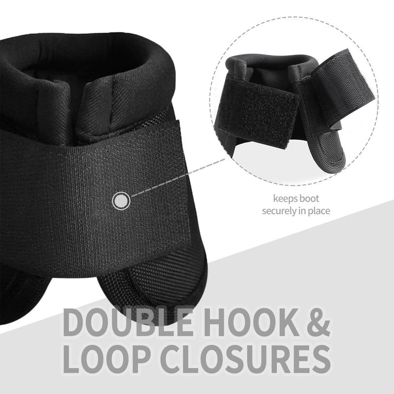 2 Pcs Horse Boots and Horse Leg Protectors, Horse Protection Training Equipment Packages and Accessories Black black - L