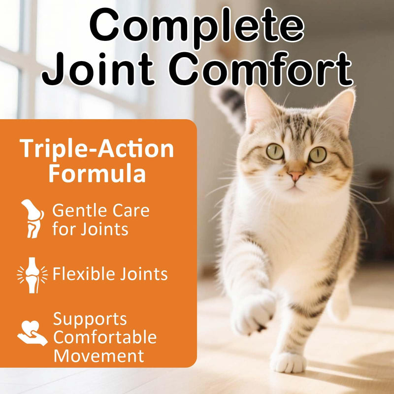 Cat Hip + Joint Supplement, Health Treats with Glucosamine & Chondroitin, Hip & Joint Care Chews for Cats & Kittens, Supports Mobility & Cartilage, Chicken Flavor, 100g (30 Day Supply)