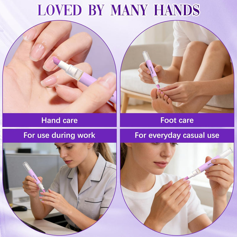 2Pcs 2-in-1 Cuticle Oil Pusher Pen,2026 New Ceramic Cuticle Pusher & Oil Pen,Cuticle Oil Nail Care Pen - Gentle Cuticle Remover for Dry & Damaged Nails,Hangnails,Moisturize Strengthen Brighten