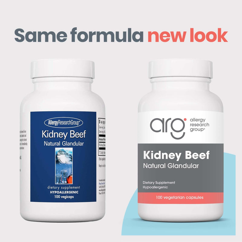 ARG Kidney Beef Freeze-Dried Glandular Supplement, 100 Vegicaps | Lyophilized Bovine Kidney Organ Extract for Renal and Fluid Balance Support, Hypoallergenic, 100 Servings