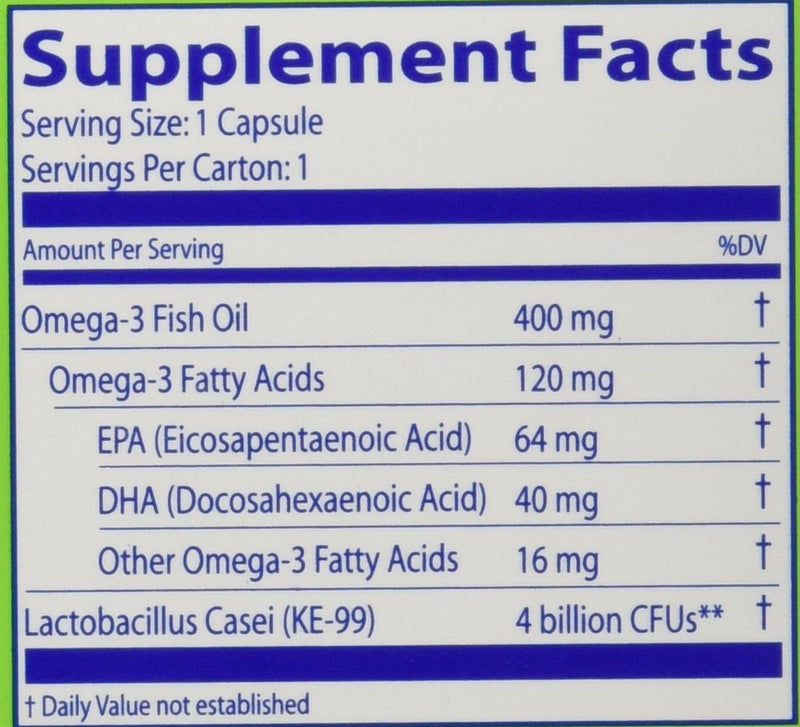 Restora Probiotic Supplement -Immunity Booster-Patented probiotic w|Omega 3, Gut Health Stabilizer Increases Resistance to Infectious Diseases -Calms Inflammation