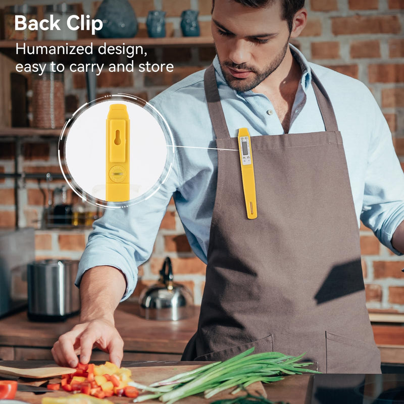 Akozon Digital Food Thermometer Automatic Calibration Pen High Accuracy Electronic Pocket Thermometer Yellow Home and Family Appliance and Decor - BeesActive Australia