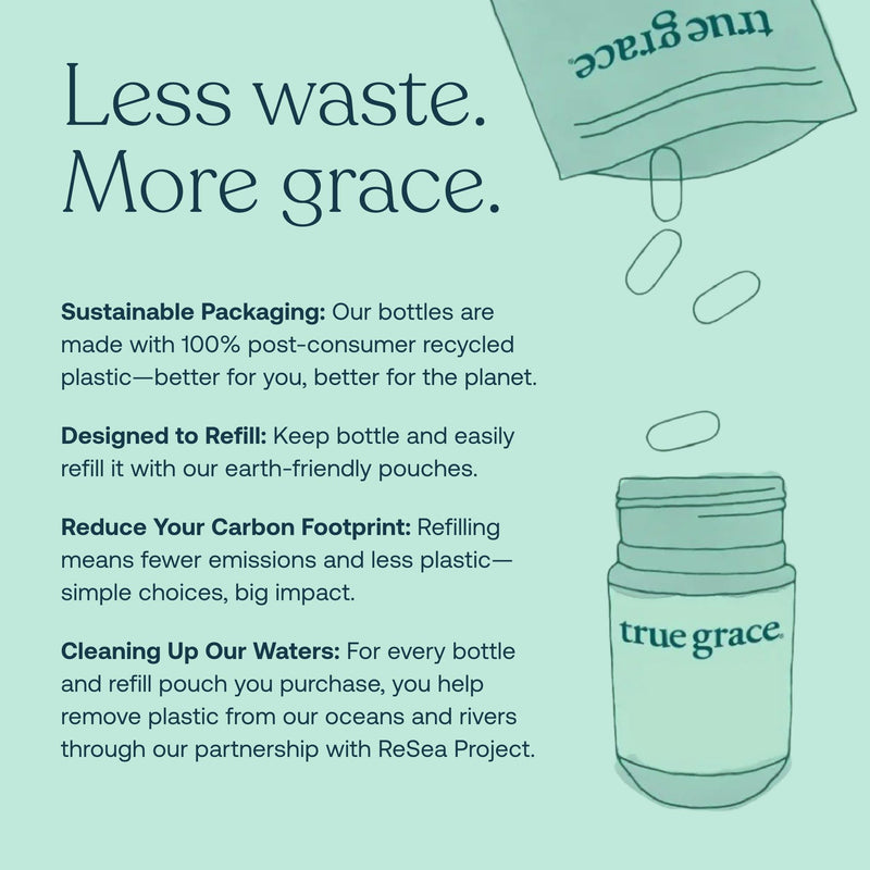True Grace Daily Women’s Multivitamin 50+ - 120 Easy-to-Swallow Tablets - Immune, Energy, Longevity & Memory Support - Vegan - Gluten, Soy & Iron Free - 60 Servings 60 Day Supply